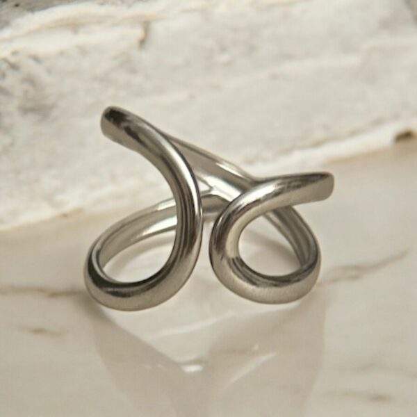 Fluid Aura Ring silber - Edelstahl, verstellbar