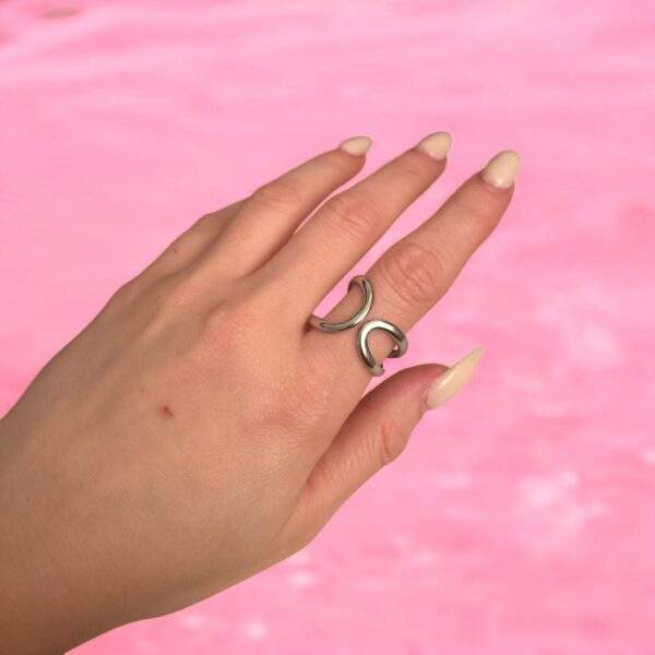 Fluid Aura Ring silber - Edelstahl, verstellbar - Image 2