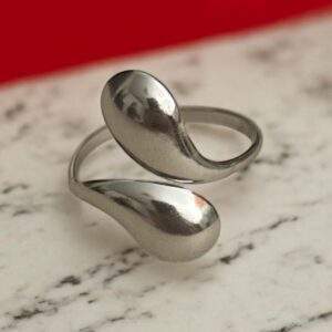 Echo Wave Ring silber - Edelstahl, verstellbar
