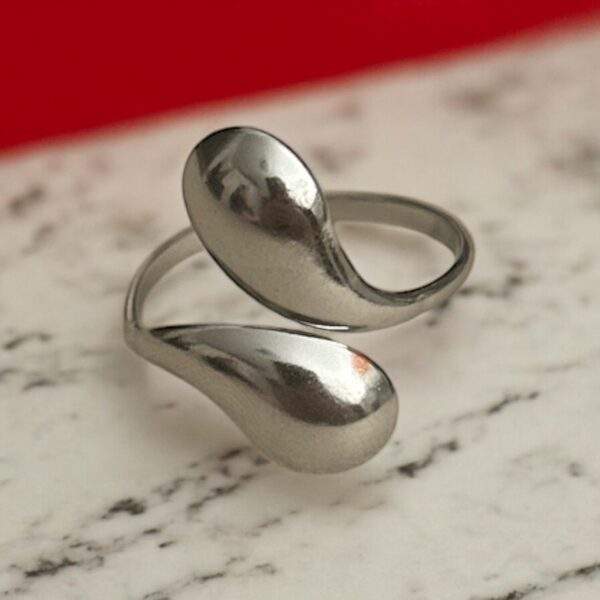 Echo Wave Ring silber - Edelstahl, verstellbar