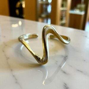 Wavy Touch Ring gold - Größenverstellbar, Edelstahl, Wasserfest