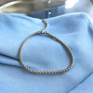 silken links Fußketterl - silber, Edelstahl