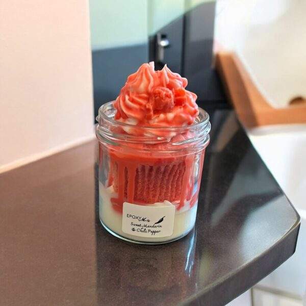 Süße Mandarine & Chili Pfeffer Duft - Cupcake Kerze
