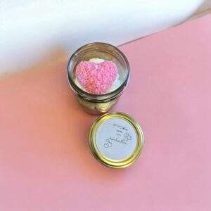 Marshmallow Duft - Blumen Herz Kerze