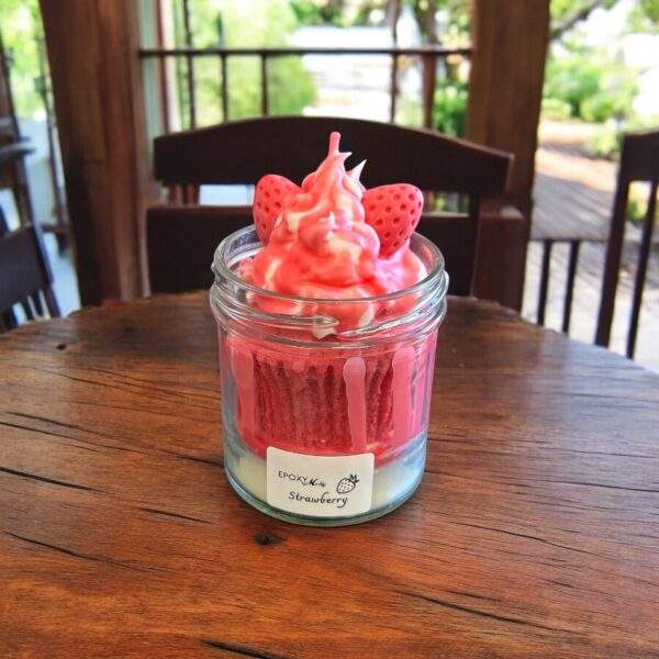 Erdbeeren Duft - Cupcake Kerze