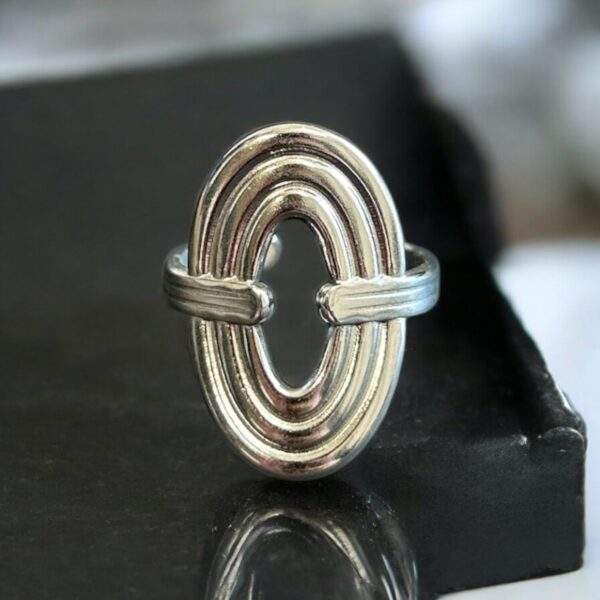 Urban Spiral Ring silber - Edelstahl, verstellbar