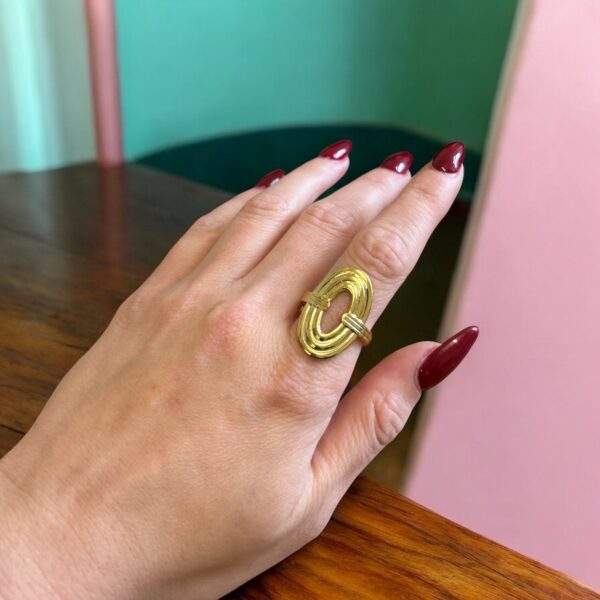 Urban Spiral Ring gold - Edelstahl, verstellbar - Image 2