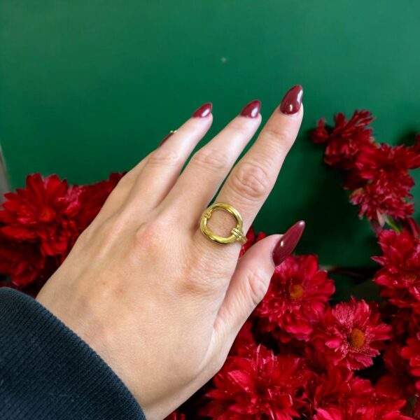 Bold Bond Ring gold - Edelstahl, verstellbar - Image 2
