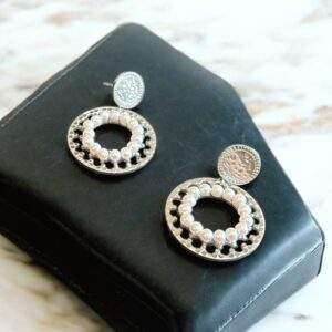 pearly Circle Ohrringe - silber, Edelstahl