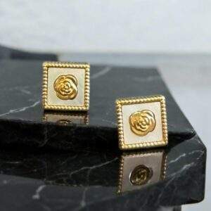 Rose Frame Ohrstecker - gold, Edelstahl