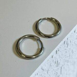 Small Creoles silber - Edelstahl, Wasserfest (16mm)