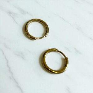 Small Creoles gold - Edelstahl, Wasserfest (16mm)