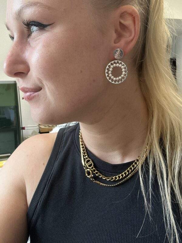 pearly Circle Ohrringe - silber, Edelstahl - Image 2
