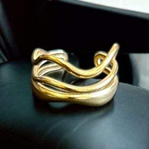 Ocean Flow Ring gold - Edelstahl, verstellbar