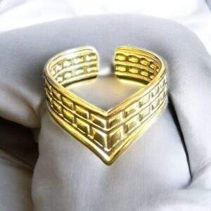 Urban Grid Ring gold - Edelstahl, verstellbar