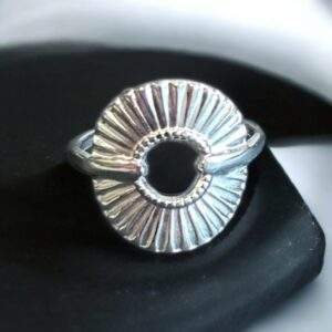 Sun Disc Ring silber - Edelstahl, verstellbar