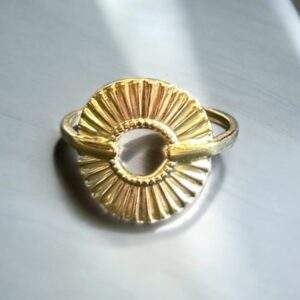 Sun Disc Ring gold - Edelstahl, verstellbar