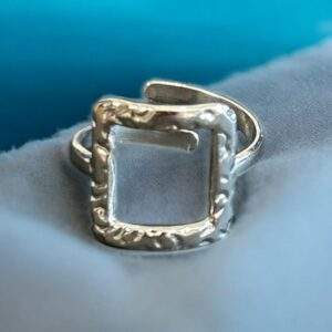 Gilded Edge Ring silber - Edelstahl, verstellbar