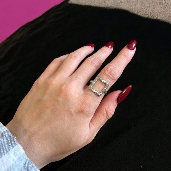 Gilded Edge Ring silber - Edelstahl, verstellbar - Image 2