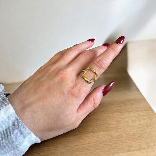 Gilded Edge Ring gold - Edelstahl, verstellbar - Image 2