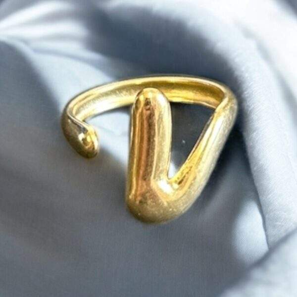 Golden Motion Ring gold - Edelstahl, verstellbar