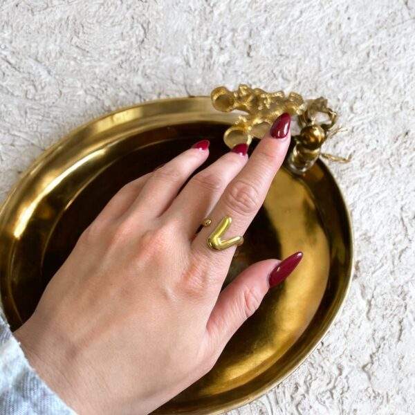 Golden Motion Ring gold - Edelstahl, verstellbar - Image 2