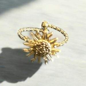 Sun Drop Ring gold - Edelstahl, verstellbar