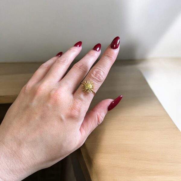 Sun Drop Ring gold - Edelstahl, verstellbar - Image 2