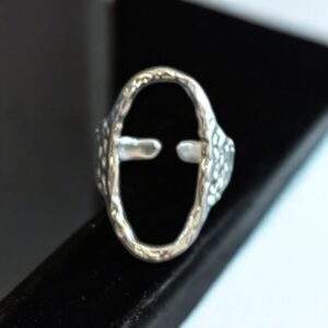 Moon Mirror Ring silber - Edelstahl, verstellbar