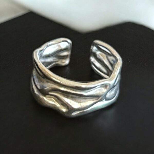 Liquid Metal Ring silber - Edelstahl, verstellbar