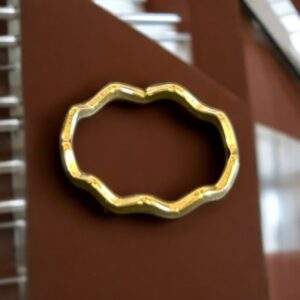 Wavy Touch Ring gold - Edelstahl, verstellbar