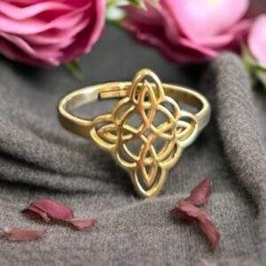 Celtic Soul Ring gold - Edelstahl, verstellbar