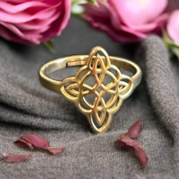 Celtic Soul Ring gold - Edelstahl, verstellbar
