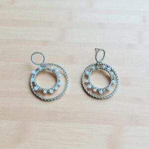Pearly Circle Ohrringe - silber, Edelstahl