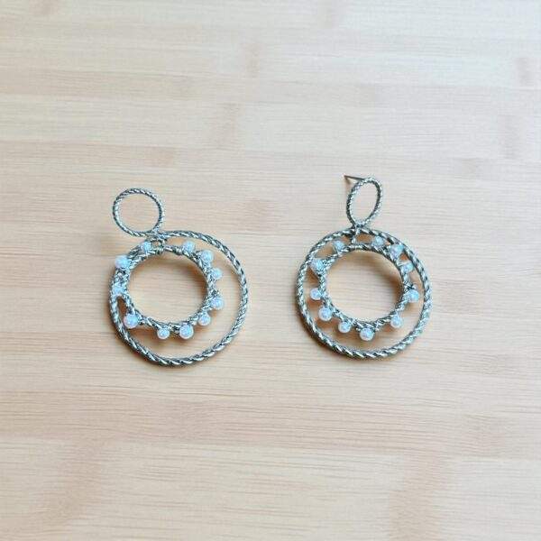 Pearly Circle Ohrringe - silber, Edelstahl