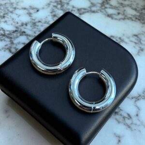 Creoles - silber, Edelstahl (25mm)