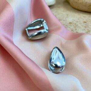 double side drop Ohrring - silber, Edelstahl