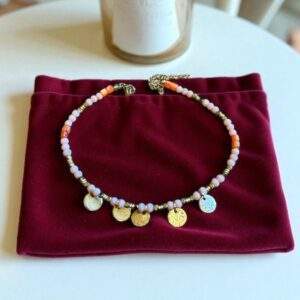 Apricot Circle Fußkette - gold, Edelstahl