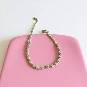 Rose Charm Armband - gold, Edelstahl