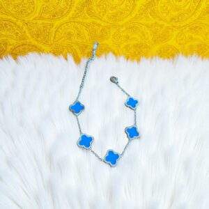 Blue Clover Armband - gold, Edelstahl