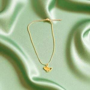 Ginkgo Leaf Halskette - gold, Edelstahl