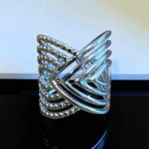 Echo Ring silber - Edelstahl, verstellbar