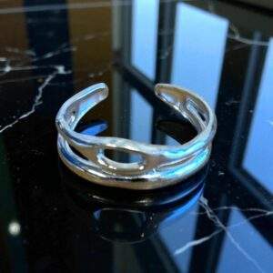 Open Flow Ring silber - Edelstahl, verstellbar