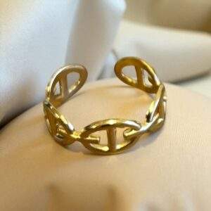 Golden Link Ring gold - Edelstahl, verstellbar