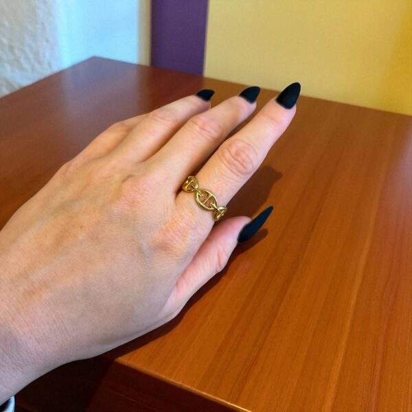 Golden Link Ring gold - Edelstahl, verstellbar - Image 2