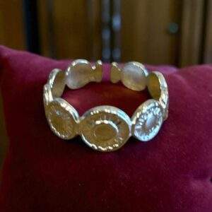 Moon Medallion Ring silber - Edelstahl, verstellbar