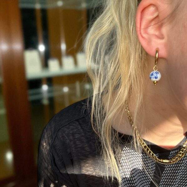 Blue Blossom Hoops - gold, Edelstahl, Wasserfest - Image 2