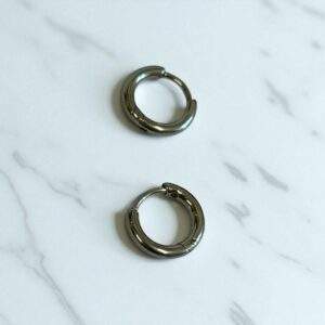 small Creoles silber - Edelstahl, Wasserfest (12mm)