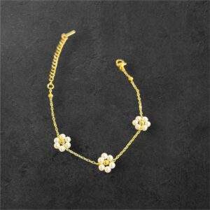 Golden Bloom Armband gold - Edelstahl, Wasserfest