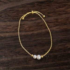 Serene Pearls Armband gold - Edelstahl, Wasserfest